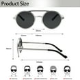 thumbnail image 5 of SUNVOES Men Round Black Sunglasses with Case UV400 Protection Lenses, 5 of 10