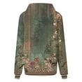 thumbnail image 4 of WREESH Women's Oversized Long Sleeve Hoodie Vintage Floral Printed Pullover Sweatshirt for Casual Wear Olive Green, 4 of 5