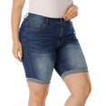 thumbnail image 5 of Pantalones cortos de mezclilla Gocolloa, bermudas elásticas de cintura alta, 22 W, para mujer, 5 of 5