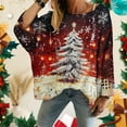 thumbnail image 1 of Chandails d'Automne et d'Hiver Grande Taille pour Femmes Chandails de Noël pour Femmes 2025 Col Rond Vacances d'Hiver Mignons Pulls Rouge Brique TTG, 1 of 4