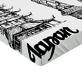 thumbnail image 2 of Ambesonne Tourist Fitted Sheet, Japan Paris Building, Full Size, White Black, 2 of 3