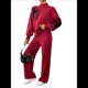 thumbnail image 1 of Conjunto de 2 Piezas para Mujer: Jersey de Punto de Larga y Pantalón , Chándal A Juego Rojo L, 1 of 10