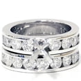 thumbnail image 2 of Pompeii 3ct Diamond Engagement Semi Mount Wedding Ring Set White Gold Channel Set (G,SI), 2 of 2