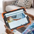 thumbnail image 4 of for iPad 9th 8th 7th Generation (10.2 inch, 2021/2020/2019) Case with Built-in Screen Protector, Shockproof Rotatable Kickstand Cover Hand Strap and Shoulder Strap,Orange+Black, 4 of 8