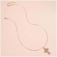 thumbnail image 3 of Cadenas Entrelazadas de Cruz EternalTwist01 1Pza Oro Rosa Collar Cruz/Flores Dije 2x3.2cm Metal., 3 of 4