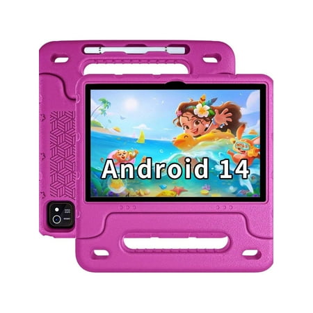 2025 New 10.1-Inch Tablet HD IPS (1280x800) - 6GB+4GB RAM, 64GB ROM (1TB Max), Android 13, Quad-Core. 6000mAh, Dual Cam (2MP+8MP), GPS/WiFi, Parental Control. W/Case - Learning/Reading/Entertainment