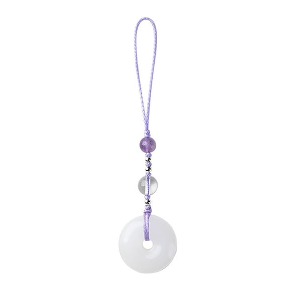 YIEMEEN Elegant White Jade Buckle Pendant Mobile Phone Chain Chinese Retro Keychain