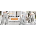 thumbnail image 3 of Casual Wide Leg Pants for Women Baggy Barrel Sweatpants Elastic Waist Lantern Trouser Pants, 3 of 6