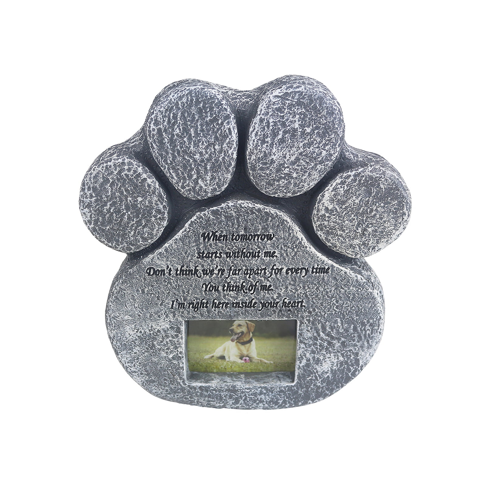 Tombstone Pet Memorial Marker Grave Marker W/Premium Exterior Metal Plate 