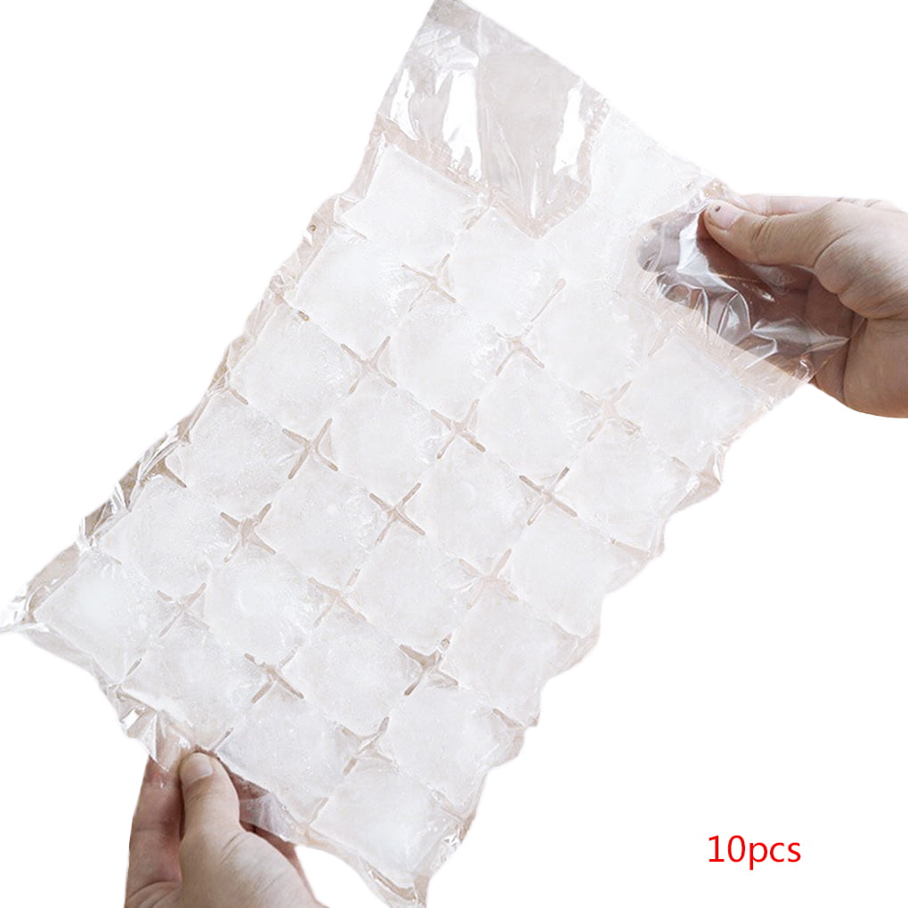 10 ICE CUBE SELF SEALING CLOSING FREEZER BAGS PACK MAKES 240 CUBES FOR COOL BOX 