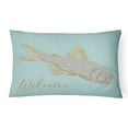 thumbnail image 1 of Carolines Treasures BB8550PW1216 Fish Welcome Canvas Fabric Decorative Pillow, 1 of 3