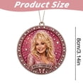 thumbnail image 3 of Dolly Pink Hanging Ornament, Acrylic Decoration for Christmas Tree & Car Mirror, Glitter Country Music Fan Gift, Sparkling Pink Charm, 3 of 7
