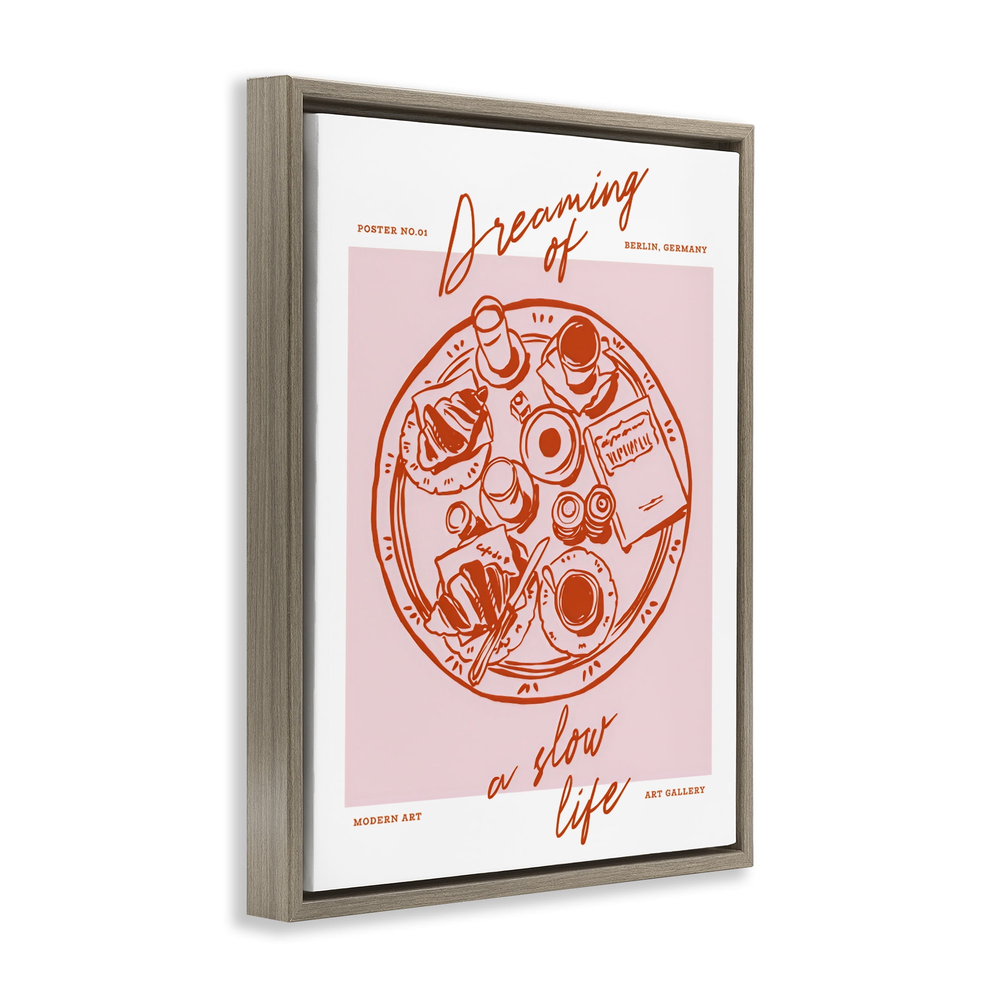 Stupell Industries Dreaming Of A Slow Life Brown Framed Floater Canvas Wall Art, design by The Prints Vibe