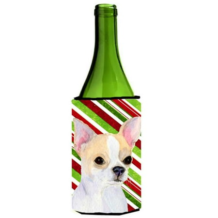 

Chihuahua Candy Cane Holiday Christmas Wine Bottle Hugger - 24 oz.