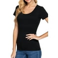 thumbnail image 3 of Women's Short Sleeve Scoop Neck Cotton Jersey Top Soft and Stretchy 2-Pack, 3 of 5