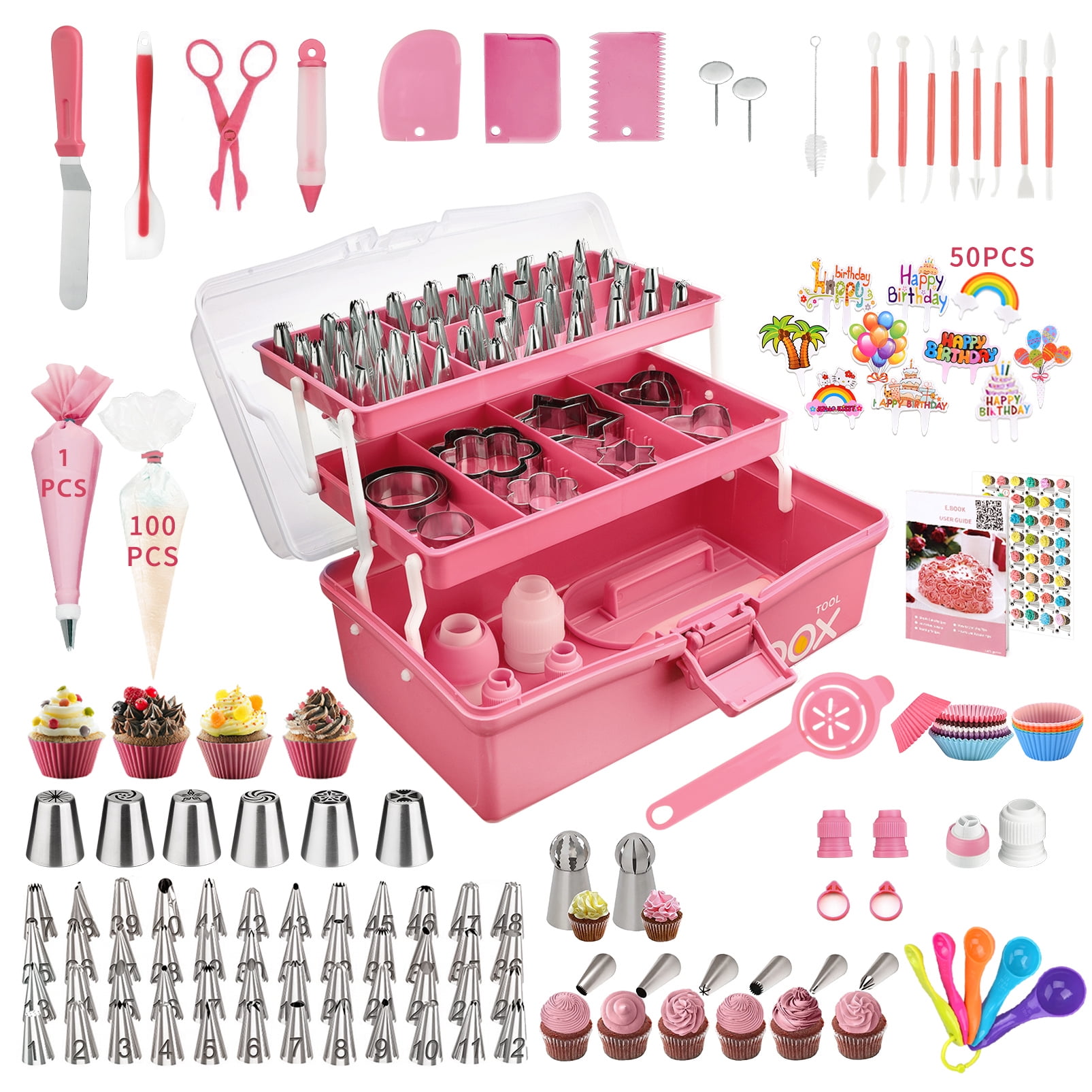 Amazon.com: Cake Decorating Turntable Kit, 51 pcs - Piping Bags and  Nozzles, Cake Turntable, Leveller, Scrapers - Baking Accessories & Cake  Decorating Tools - Cake baking Supplies: Home & Kitchen