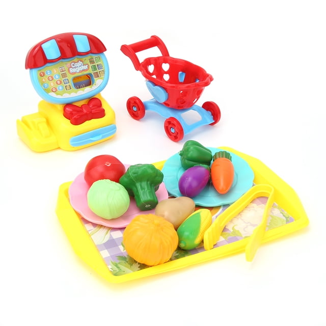 Caja registradora que juega el juguete, caja registradora de simulación para niños, juguetes para jugar a las casitas, caja registradora de simulación, juguete impulsado por el rendimiento