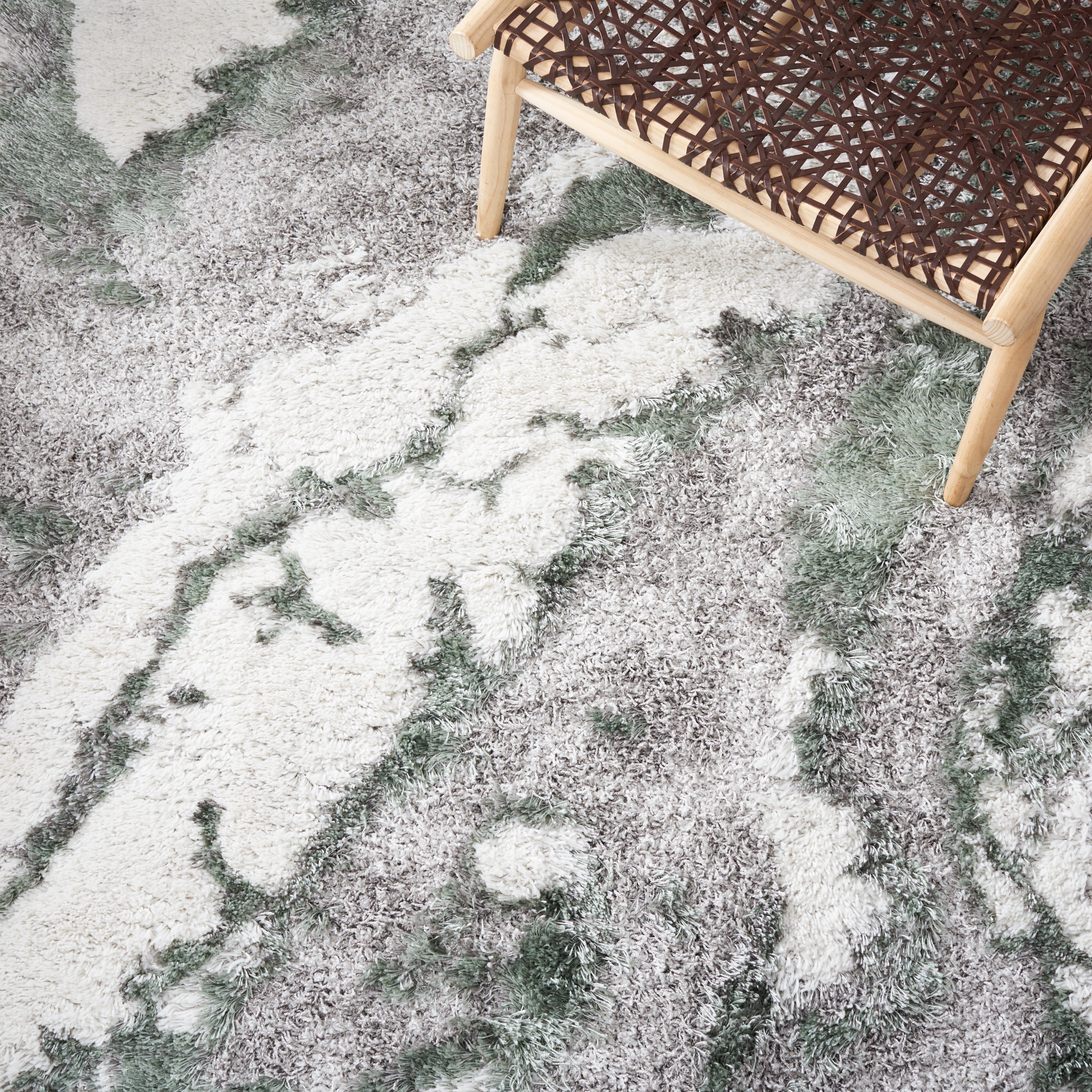 SAFAVIEH Horizon Konstantinos Abstract Shag Area Rug, Grey/Green, 6' x 9'