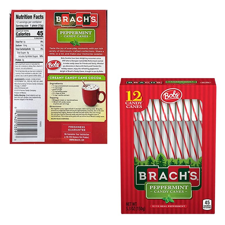  Brach's Bobs Red & White Mint Canes, Christmas Candy