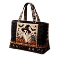 thumbnail image 2 of Halloween Fabric Carryall with Polyester Fabric,Spooky Gothic Tote for Autumn,Vintage Bohemian Purse for Fall Party Decor,1 Pack, 2 of 3