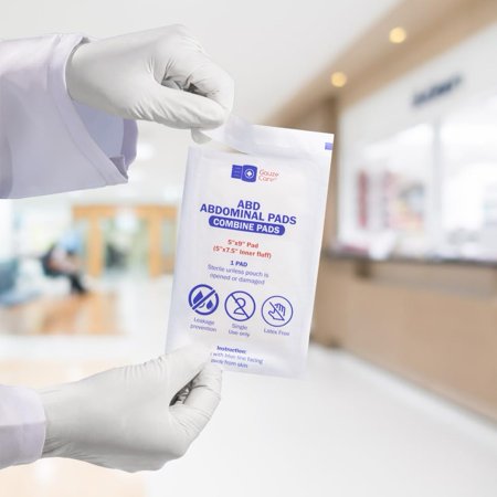 Gauze Care Abdominal Pads, 20 Count, 5x9 Sterile, Extra Absorbent, Non-Stick, for Heavy Wounds and First Aid Kits