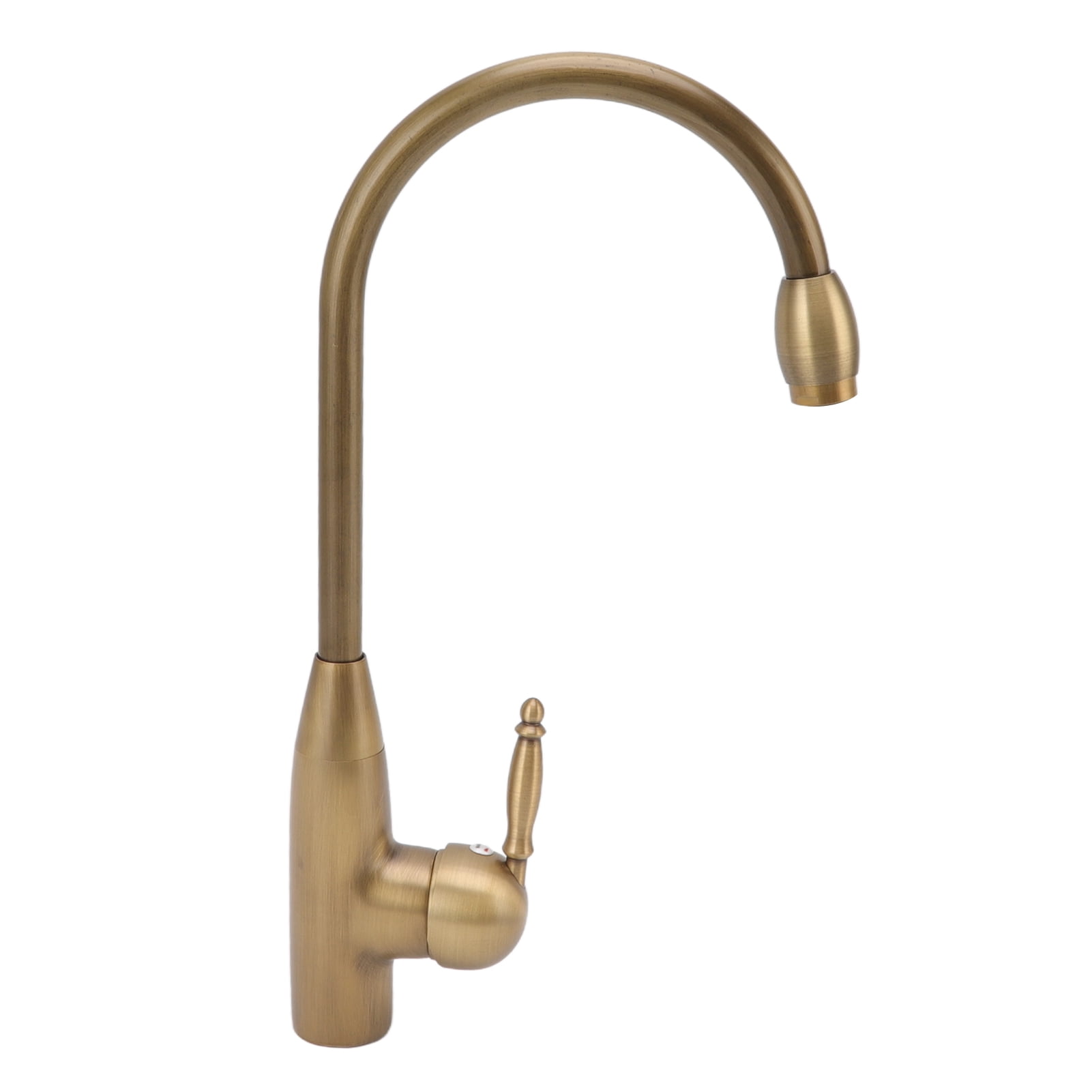 BIMZUC Antique Brass Bathroom Faucet Single Handle Hot Cold Water Tap Retro Swan Sink Mixer (16.14 in / 41 cm)