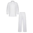 thumbnail image 4 of dPois Mens Praise Dance Pullover with Wide Leg Pants Solid Color Suit Liturgical Dancewear White XXL, 4 of 7