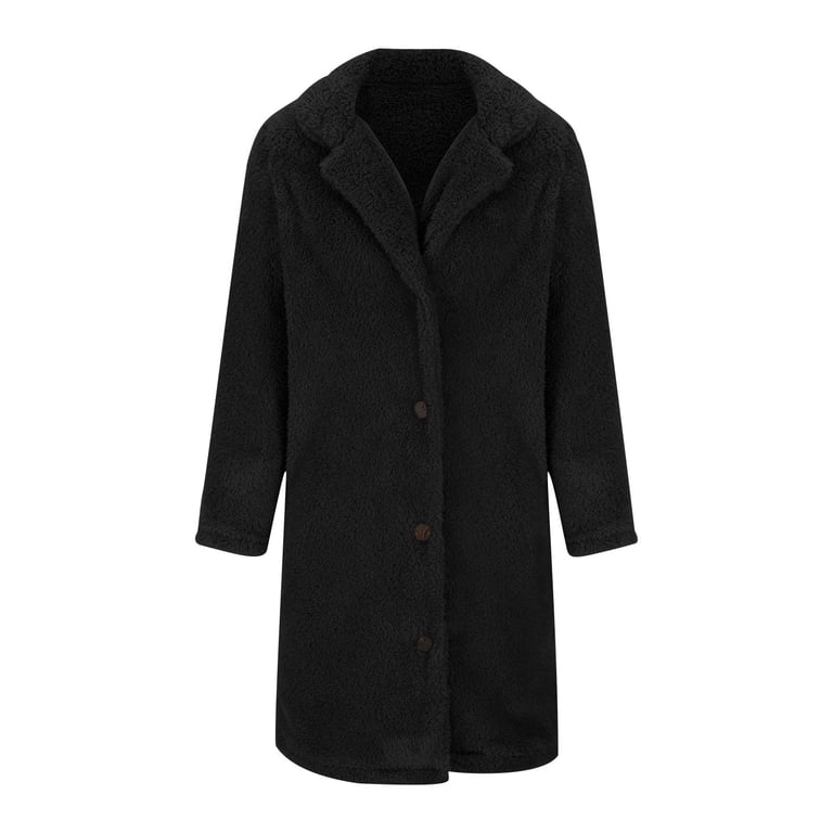 jtjvou Winter Coat for Women Fuzzy Fleece Jacket Jackets Pea Coats