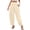 Beige wide leg harem pants with pockets a1, variant on Women's Wide Leg High Waisted Harem Pants with Pockets Solid Casual Long Pants Vacation Beach Lounge Travel Trousers, Black 2XL