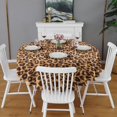 thumbnail image 2 of Brown and Black Leopard Print Round Tablecloth 60"x60",Wrinkle Wipeable Table Cloth for Kitchen Dining Room Picnic Patio Party, 2 of 6