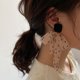 thumbnail image 5 of Moda Bowknot lazo pendientes colgante oreja larga cadena para mujeres niñas joyería boda creativa Salvador Earings de lunares de cinta, 5 of 7