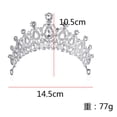 thumbnail image 3 of Tiara de boda, tiara nupcial, diadema de cristal, pedrería, corona con peine para boda, desfile de princesas, corona de plata Rojo Verde, 3 of 5