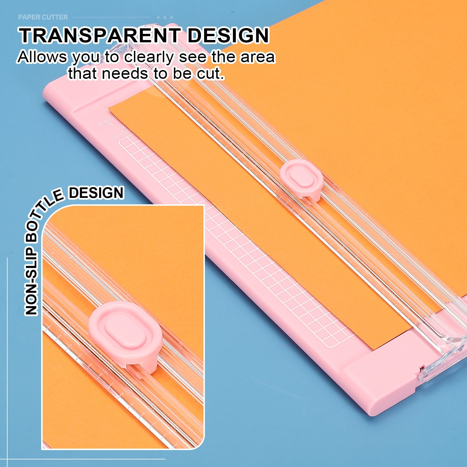 Uxcell Paper Cutter Trimmer, A4 Straight Small Portable Paper Slide Paper Slicer with Hole Punch and Binder for Craft Cardstock, Label Card, Scrapbook, Black