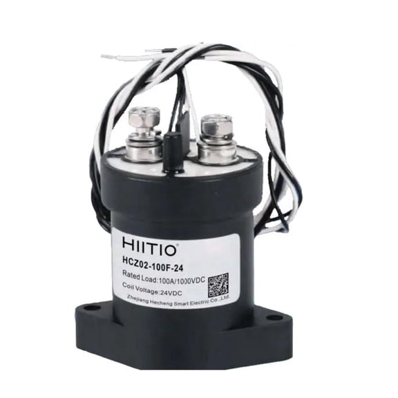 HIITIO DC Contactor 100A 1000V Epoxy Sealed w/NO Aux 24V Coil, UL Listed