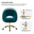 thumbnail image 6 of Luxury Office Chair Premium Modern Velvet Swivel Desk Chair with Chic Gold Legs in Bold Colors Teal, 6 of 8