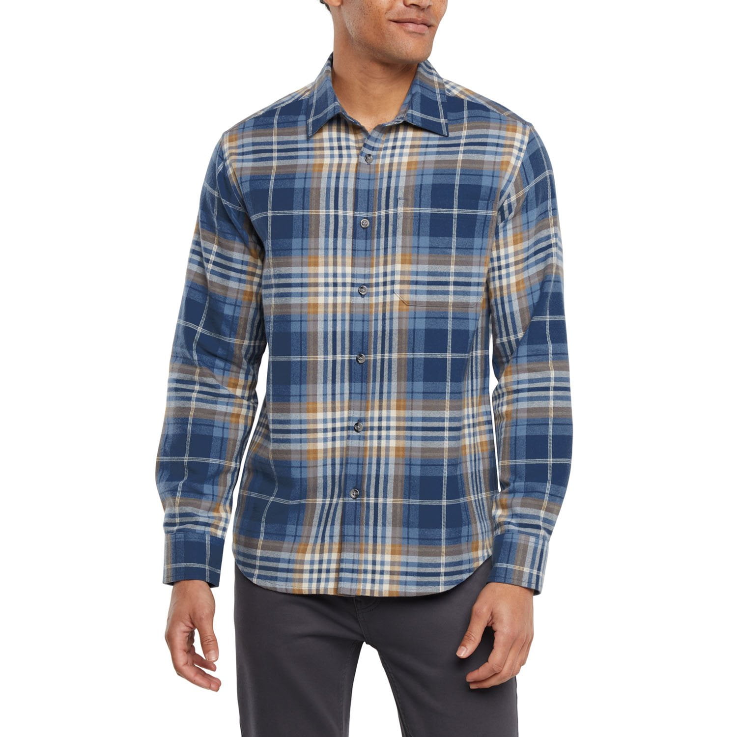 トップス 90s Eddie Bauer Plaid Shirt Ombre Eddie Bauer Women's S Dark Plaid Flannel Shirt Green Blue