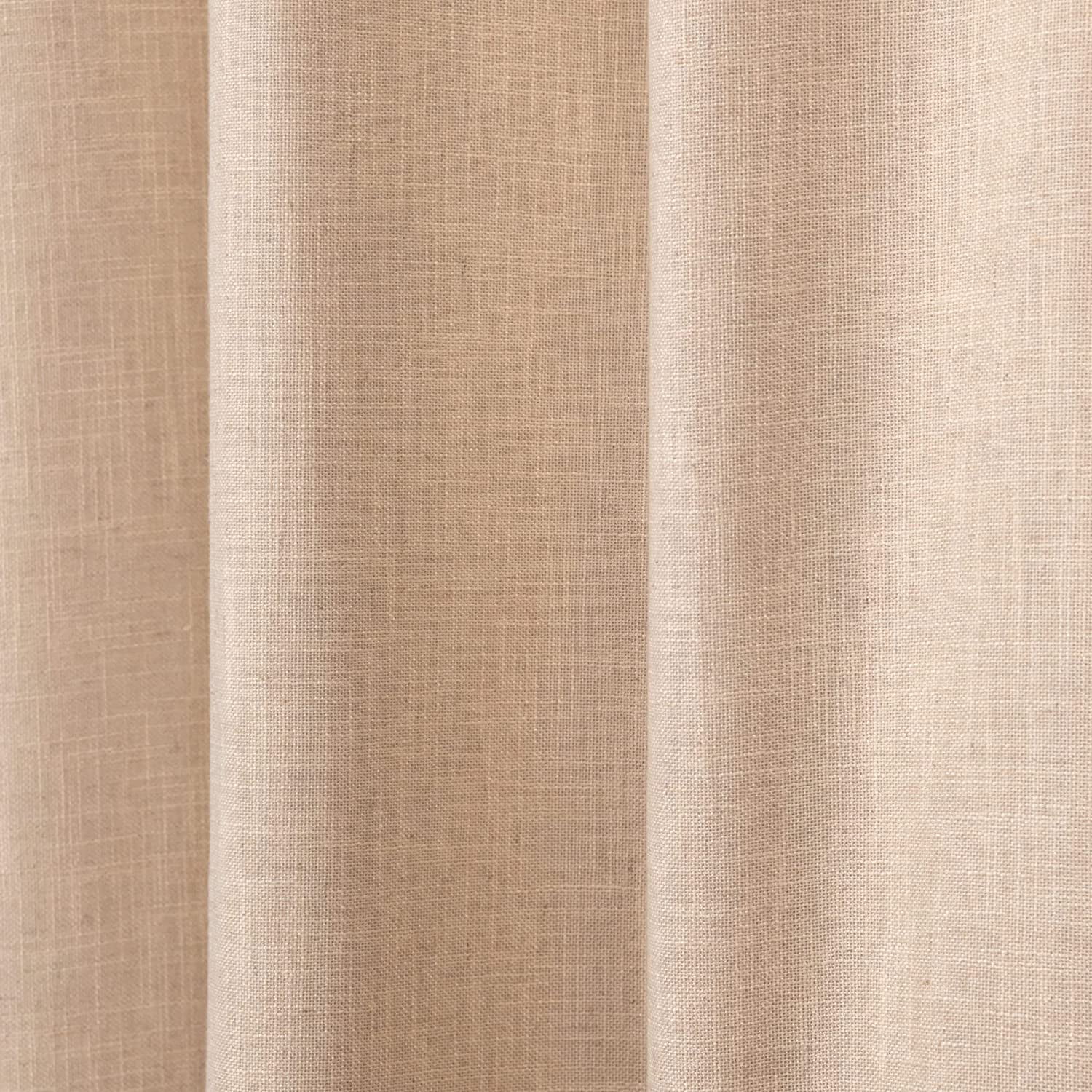 Quality Home Linen Blend Blackout Curtains - Antique Bronze Grommets - 52" W x 84" L - Cream (Single Panel)