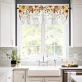 thumbnail image 2 of Fall Kitchen Curtains, Thanksgiving Sunflower Eucalyptus Leaves Autumn Watercolor Floral Plant Short Rod Pocket Valances for Windows for Bedroom, Kitchen, Bathroom, 1 Panel, 54" W x 18" L, 2 of 5