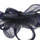thumbnail image 4 of Tocado Derby de plumas y flores para boda de carrera para mujer Azul oscuro, 4 of 9