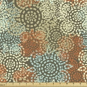 Vintage Sofa Upholstery Fabric by the Yard, Grungy Composition with Rich Flower Gentle Spring Foliage Revival, Decorative Fabric for DIY and Home Accents, Multicolor by Ambesonne