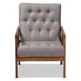 thumbnail image 2 of Baxton Studio Naeva Mid-Century Modern Grey Fabric Upholstered Walnut Finished Wood Armchair, 2 of 5