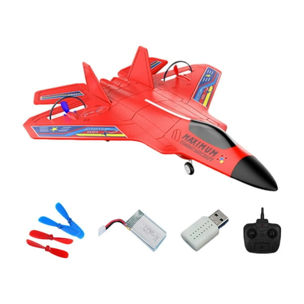 Avión RC, Avión de Control Remoto, Regalo Ligero para Exteriores, Juguete de Avión de Espuma, Avión RC para Adultos Rojo