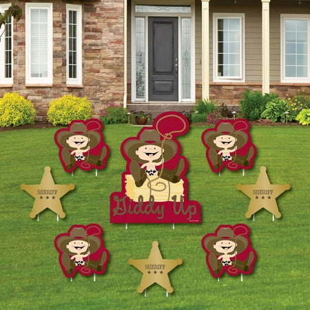 Little Cowboy Yard Sign Outdoor Lawn Decorations Western
