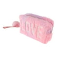 thumbnail image 1 of 1 Pc Bolsa de Maquillaje LOVE de Lentejuelas Portátil para Mujeres para Viajes Vacaciones Camping Rosa de Piel de Melocotón, 1 of 3