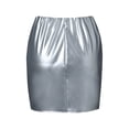 thumbnail image 3 of KOMOO Women High Waist Leather Skirt Slim Mini Pencil Skirt A-Line Office Workwear Skirt, 3 of 8