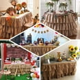 thumbnail image 5 of Efavormart 3 Tier Rustic Elegant Ruffled Burlap Table Skirt for Kitchen Dining Catering Wedding Party Decorations Events - 14 Ft, 5 of 8