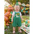 thumbnail image 4 of RUINIXCW Baby Boy First Birthday Overalls Dinosaur Embroidery Sleeveless Romper, 4 of 8