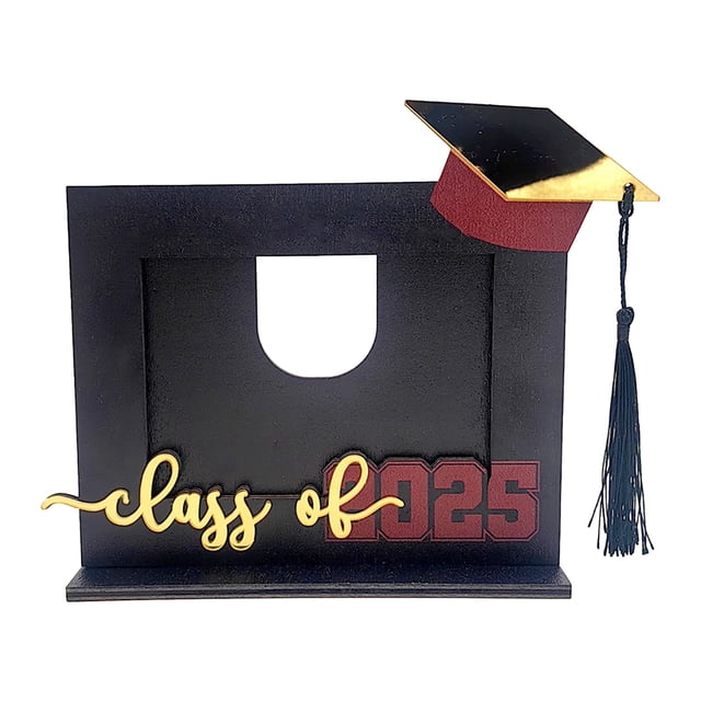 Modern Home Decor, Graduation Wooden Photo Frame Photo Frame with Graduation Cap Horizontal Wooden Table Decoration Friend Graduation Graduation Decoration
