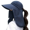thumbnail image 3 of UPF 50+ Men's and Women's Sun Fishing Hat, Wide Brimmed Hat with Detachable Face and Neck Cap/Navy Blue, 3 of 8
