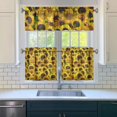 thumbnail image 3 of Vintage Rustic Curtains 24 Inch - 3 Panel Bohemian Floral Farmhouse Set with Wildflowers, Rod Pocket Kitchen Window Drapes, 3 of 6